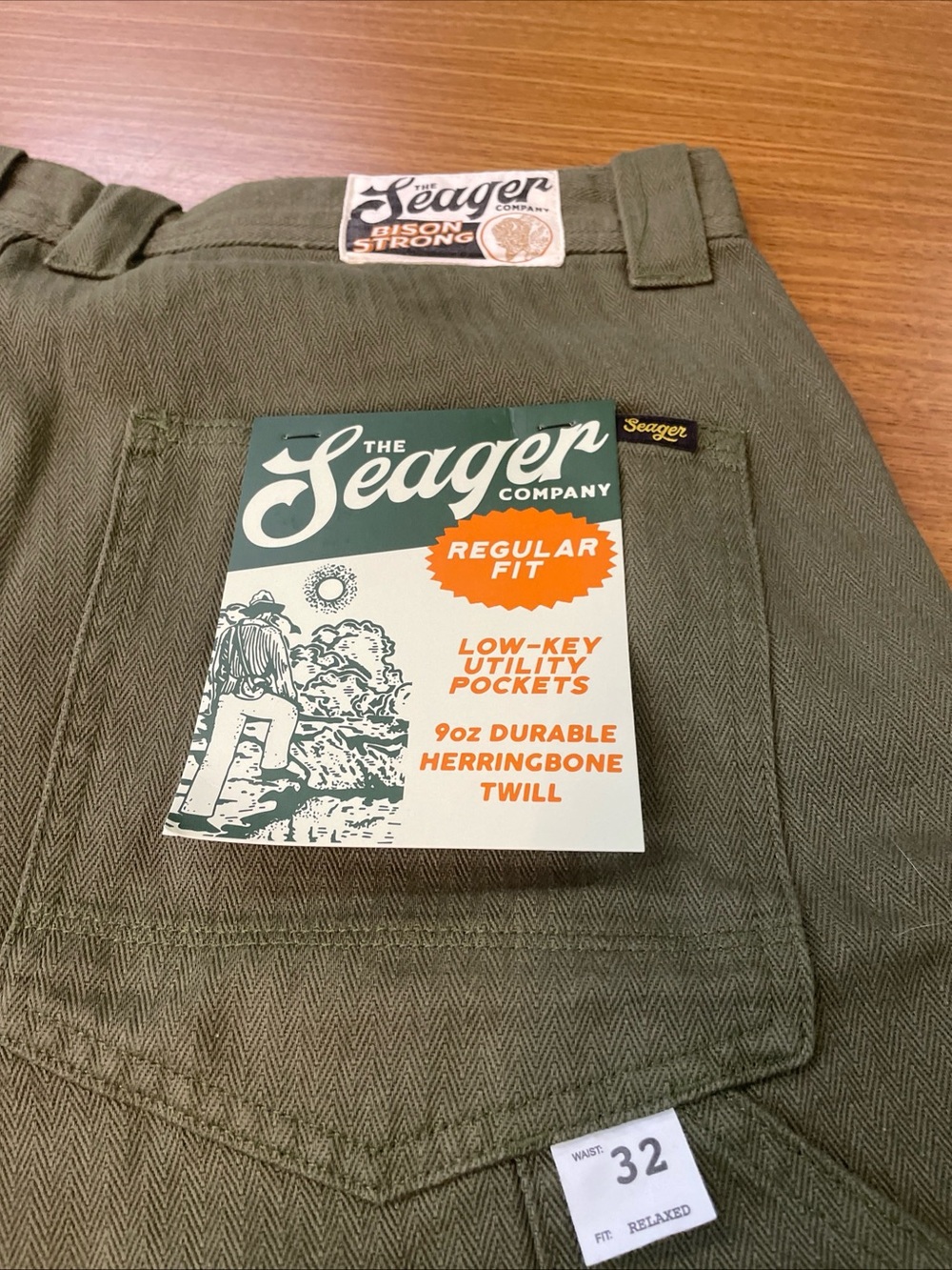 Seager Regular Fit Men's Herringbone Twill Pants - Olive Green